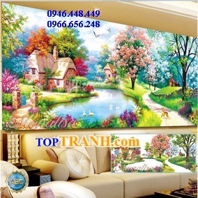 Tranh gắn đá ngôi nhà hạnh phúc